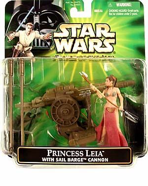 STAR WARS POWER OF THE JEDI PRINCESS LEIA WITH SAIL BARGE CANNON