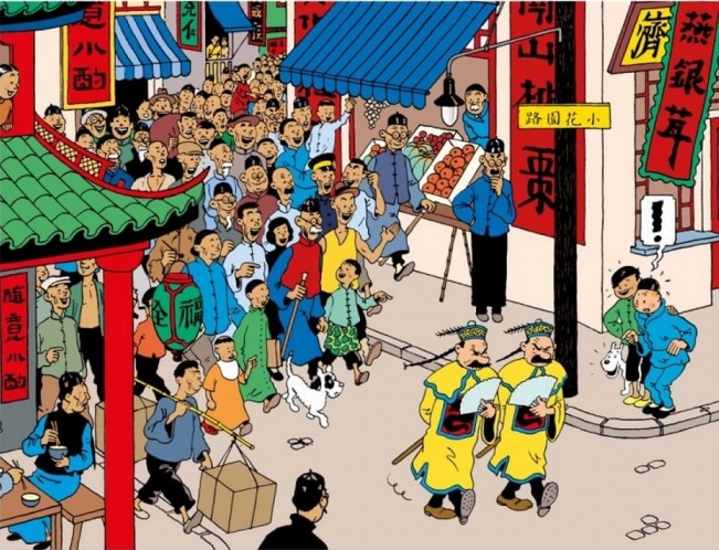 POSTER TINTIN - DUPOND Y DUPONT CHINOS 60x80