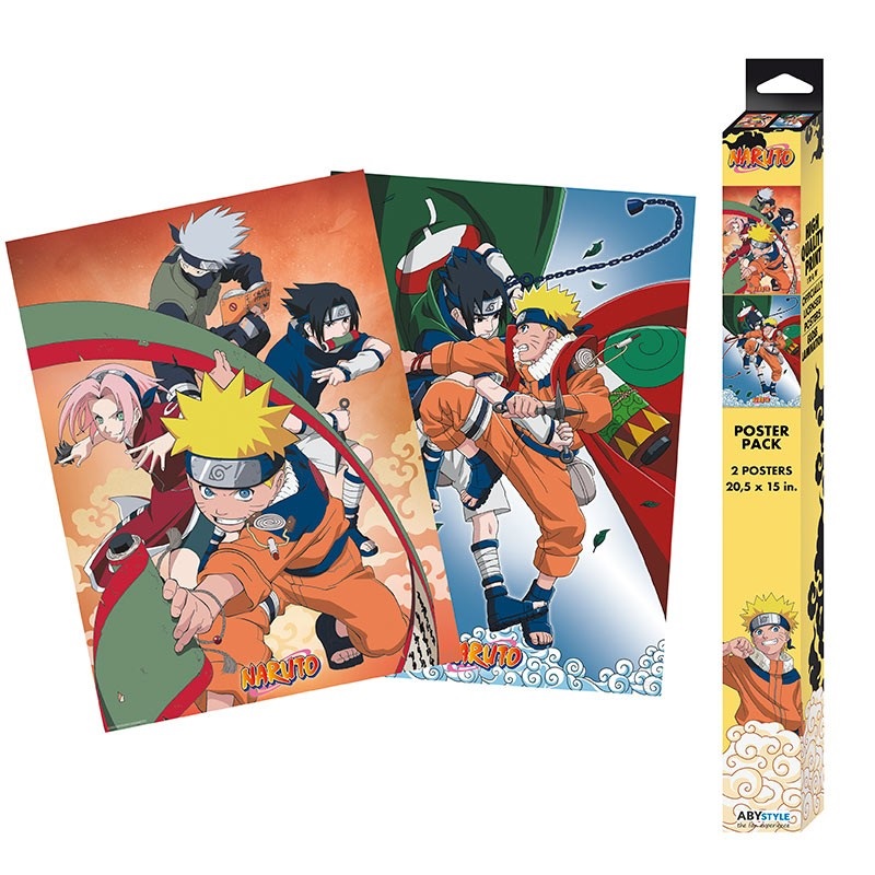 NARUTO POSTER SET 2 POSTERS 52 X 38 CM. TEAM 7