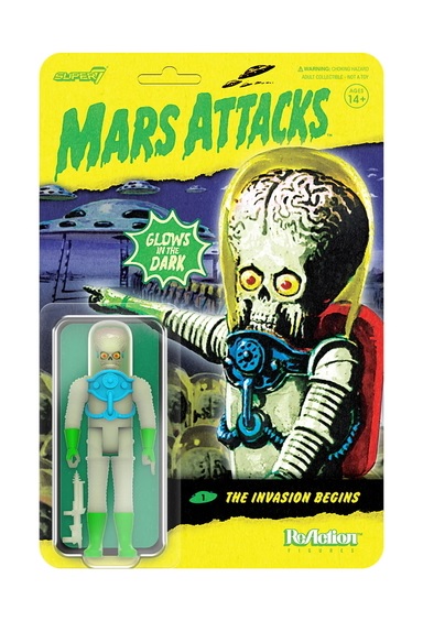 MARS ATTACKS REACTION THE INVASION BEGINS GLOWS IN THE DARK