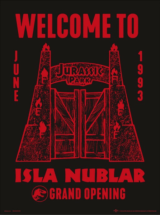 JURASSIC PARK PRINT POSTER 30 X 40 WELCOME TO ISLA NUBLAR