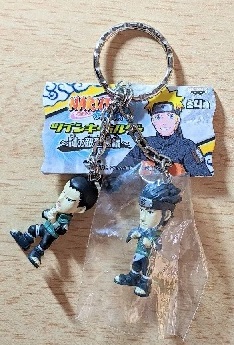 NARUTO GASHAPON BANPRESTO TWIN KEY HOLDER SHIKAMARU & ASUMA