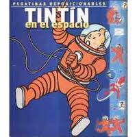 TINTIN EN EL ESPACIO PEGATINA REPOSICIONABLES